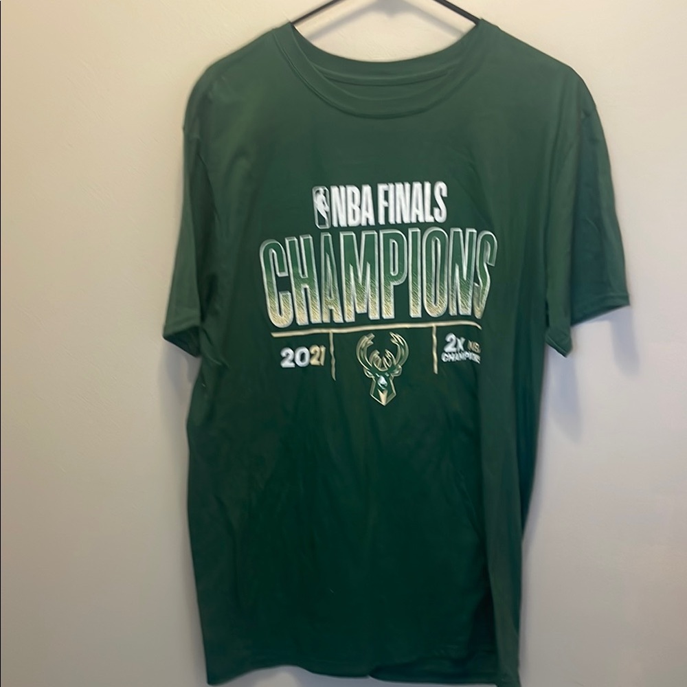NBA Finals Champions Green T-Shirt Bucks Milwaukee